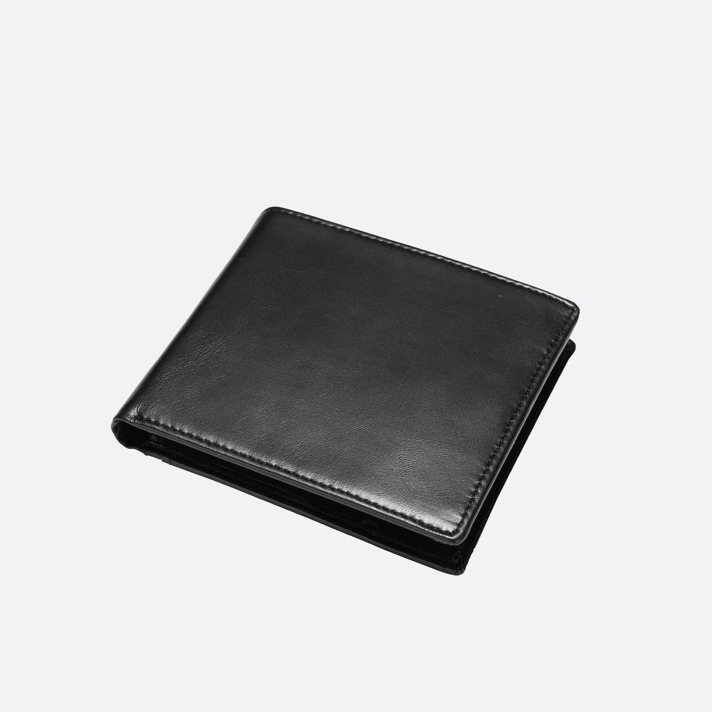 Genuine cowhide leather flap wallet with card slots