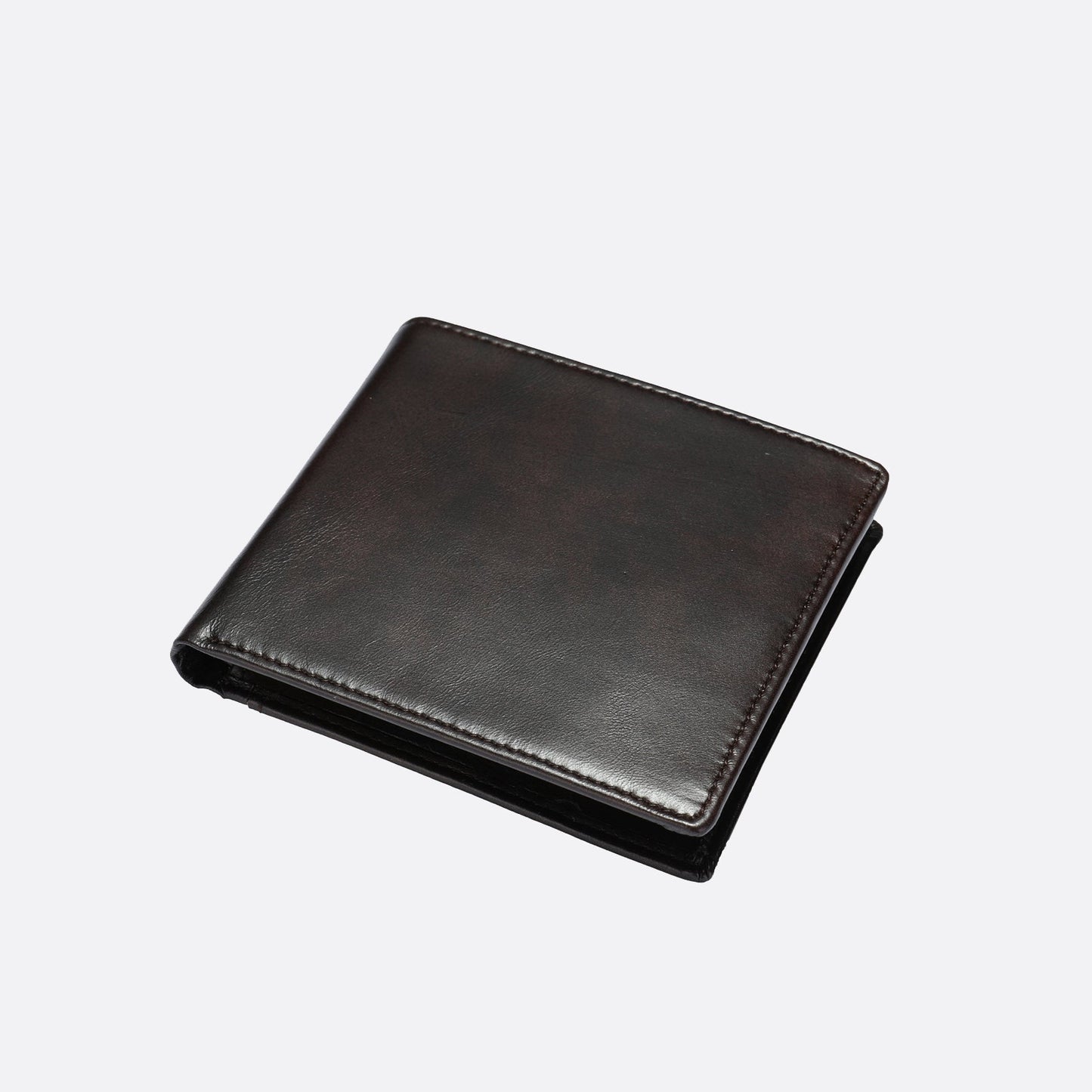 Genuine cowhide leather flap wallet with card slots