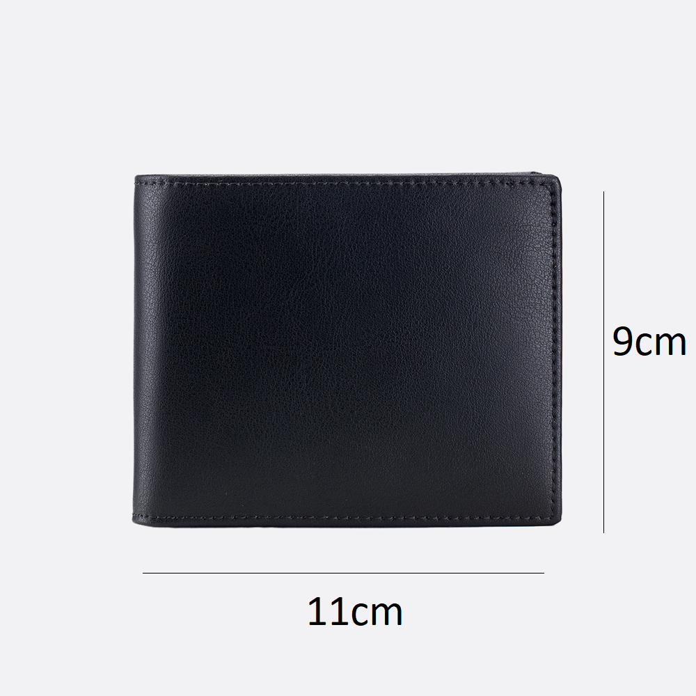 Genuine cowhide leather flap wallet with coin pouch