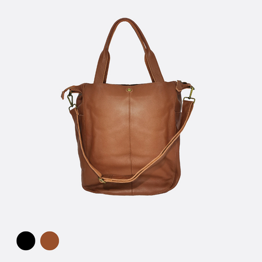 Cara V2 design genuine cowhide leather bag with strap