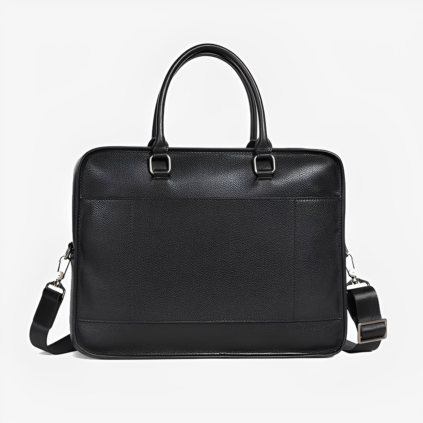Zip design genuine cowhide leather travel briefcase with sling