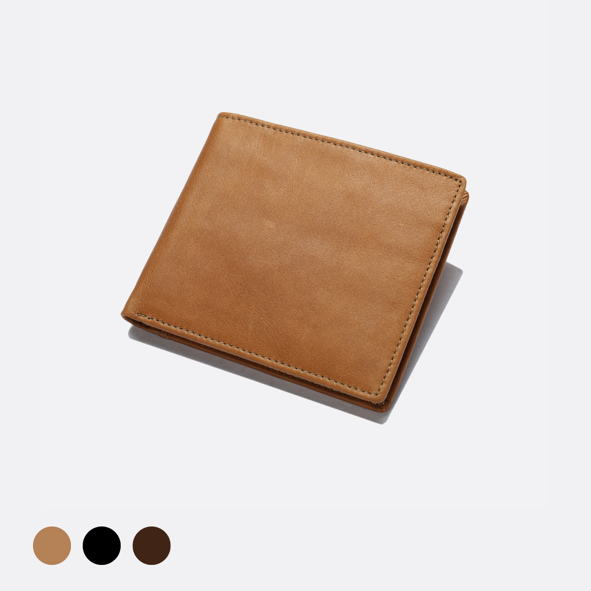 Genuine cowhide leather flap wallet with card slots