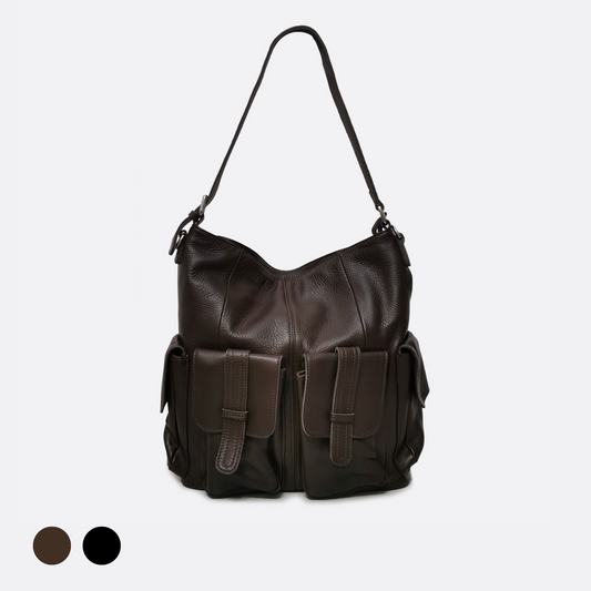 Poches tote design genuine cowhide leather bag