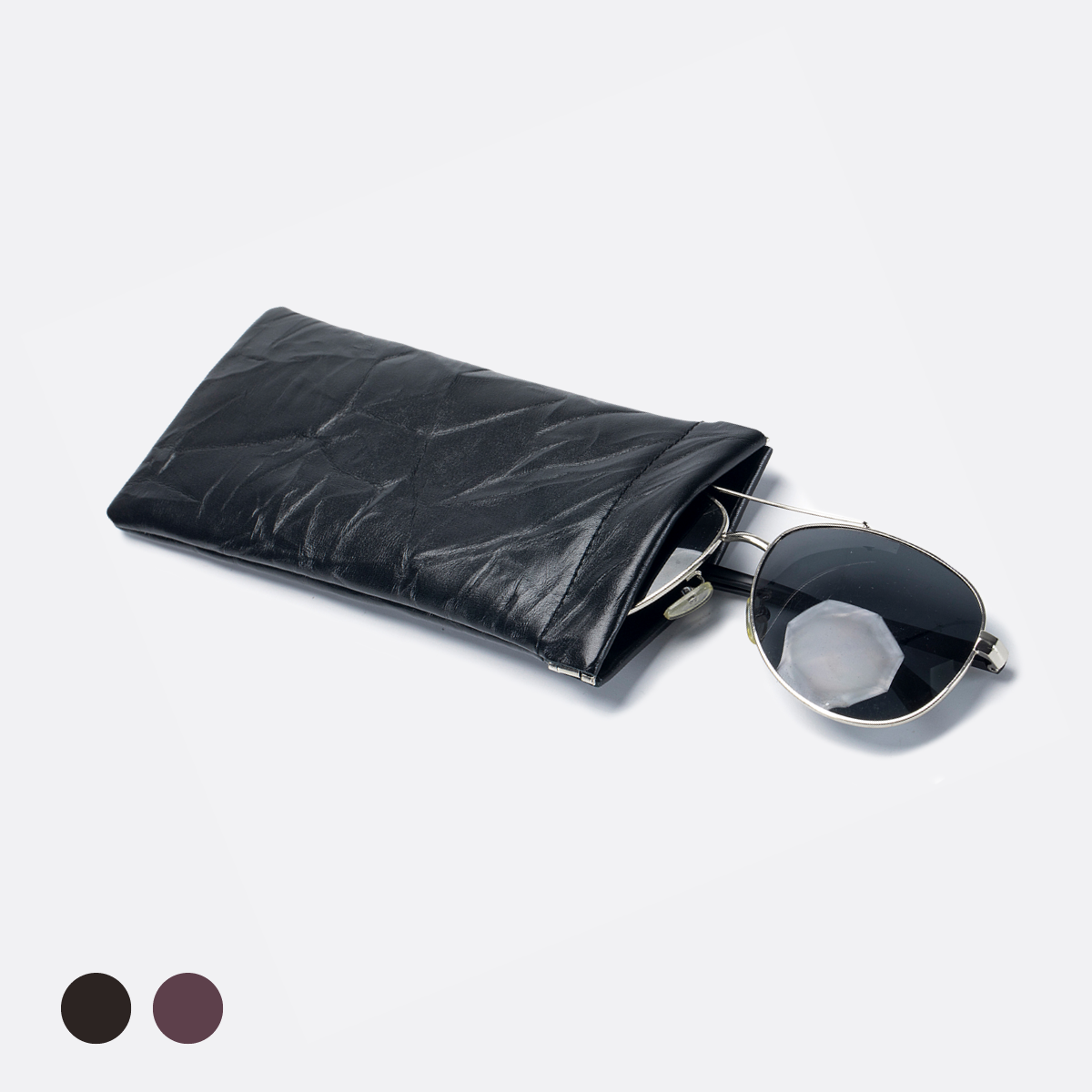 Genuine cowhide leather spectacle glasses pouch