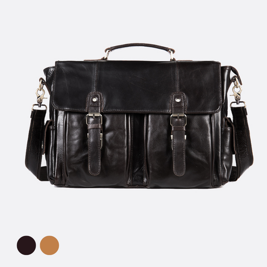 Torba design genuine cowhide leather satchel briefcase with sling