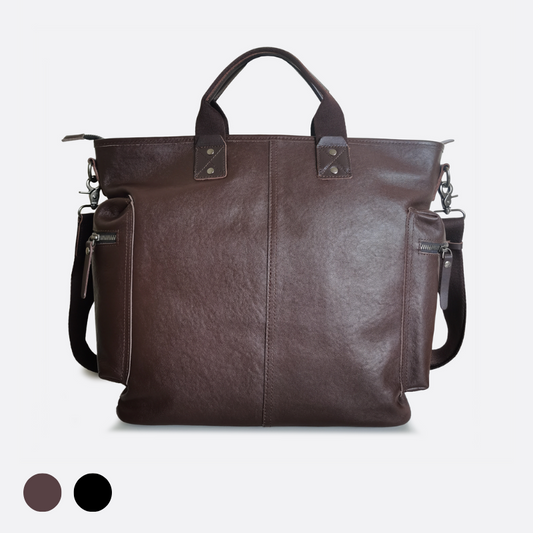 Perry design genuine cowhide leather tote bag