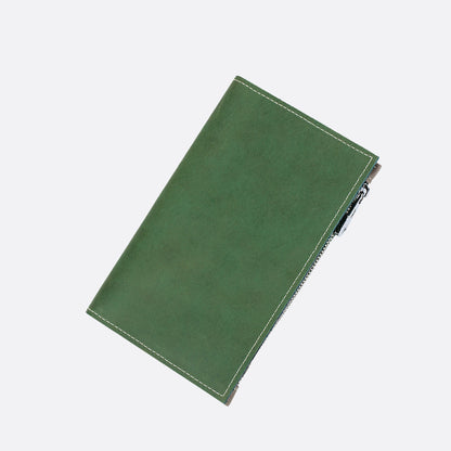 Genuine cowhide leather passport holder travel pouch with snap button