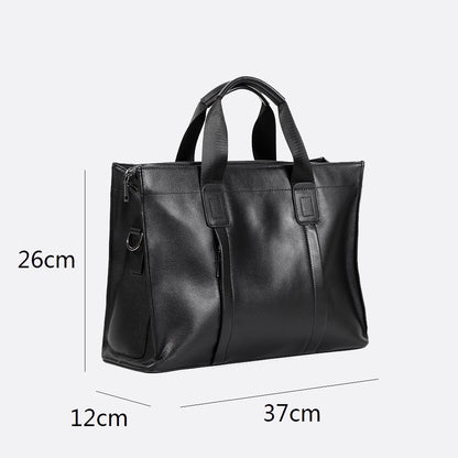 Potter design genuine cowhide leather briefcase with sling