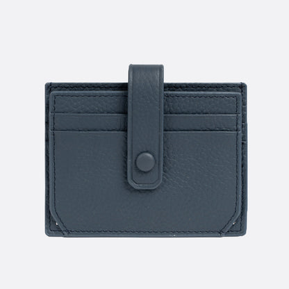 Genuine cowhide leather card holder with buckle