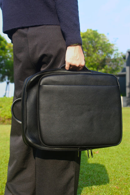 2 in 1 genuine cowhide leather backpack