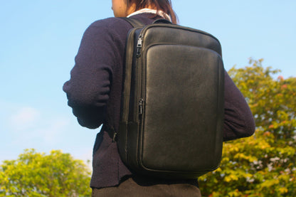 2 in 1 genuine cowhide leather backpack