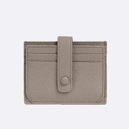 Genuine cowhide leather card holder with buckle