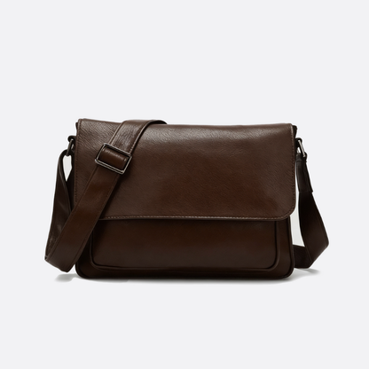 Genuine cowhide leather satchel messenger sling bag