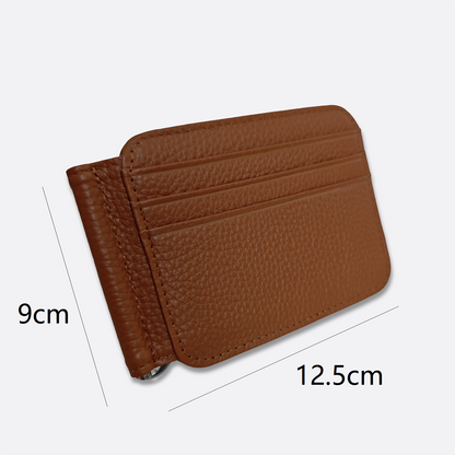 Genuine cowhide leather money clip wallet v2