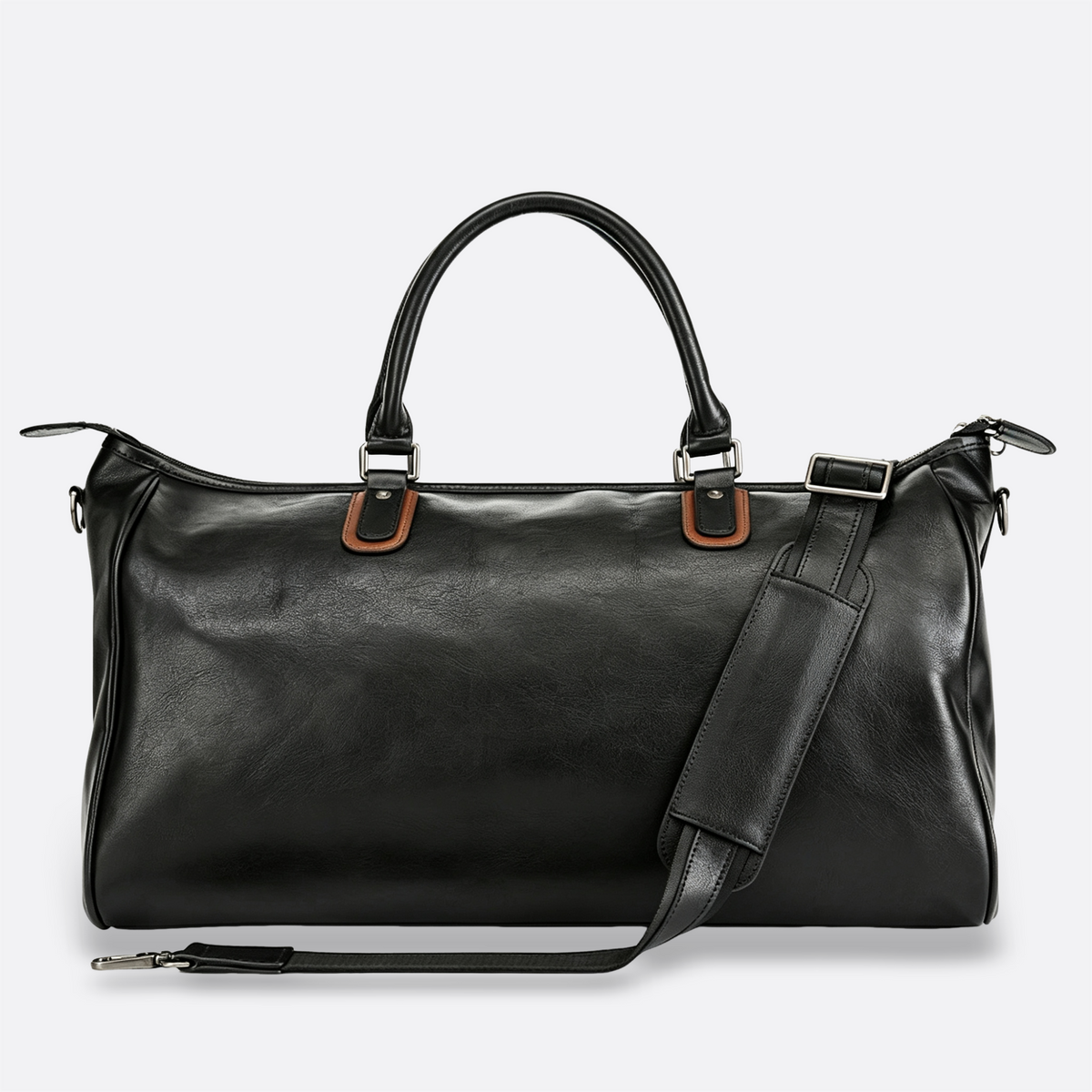 Genuine cowhide leather duffel travel bag with luggage sleeve