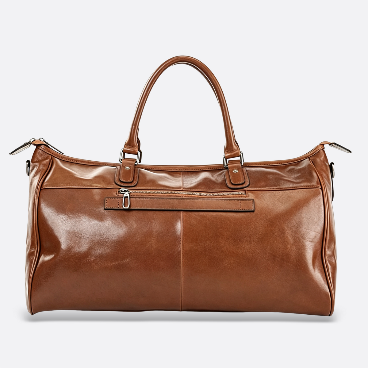 Genuine cowhide leather duffel travel bag with luggage sleeve