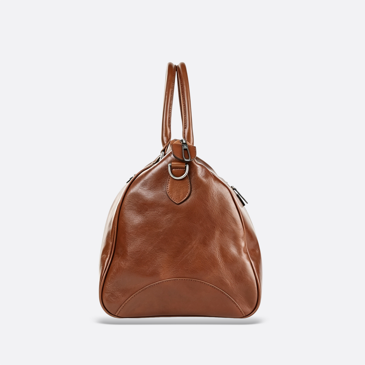 Genuine cowhide leather duffel travel bag with luggage sleeve