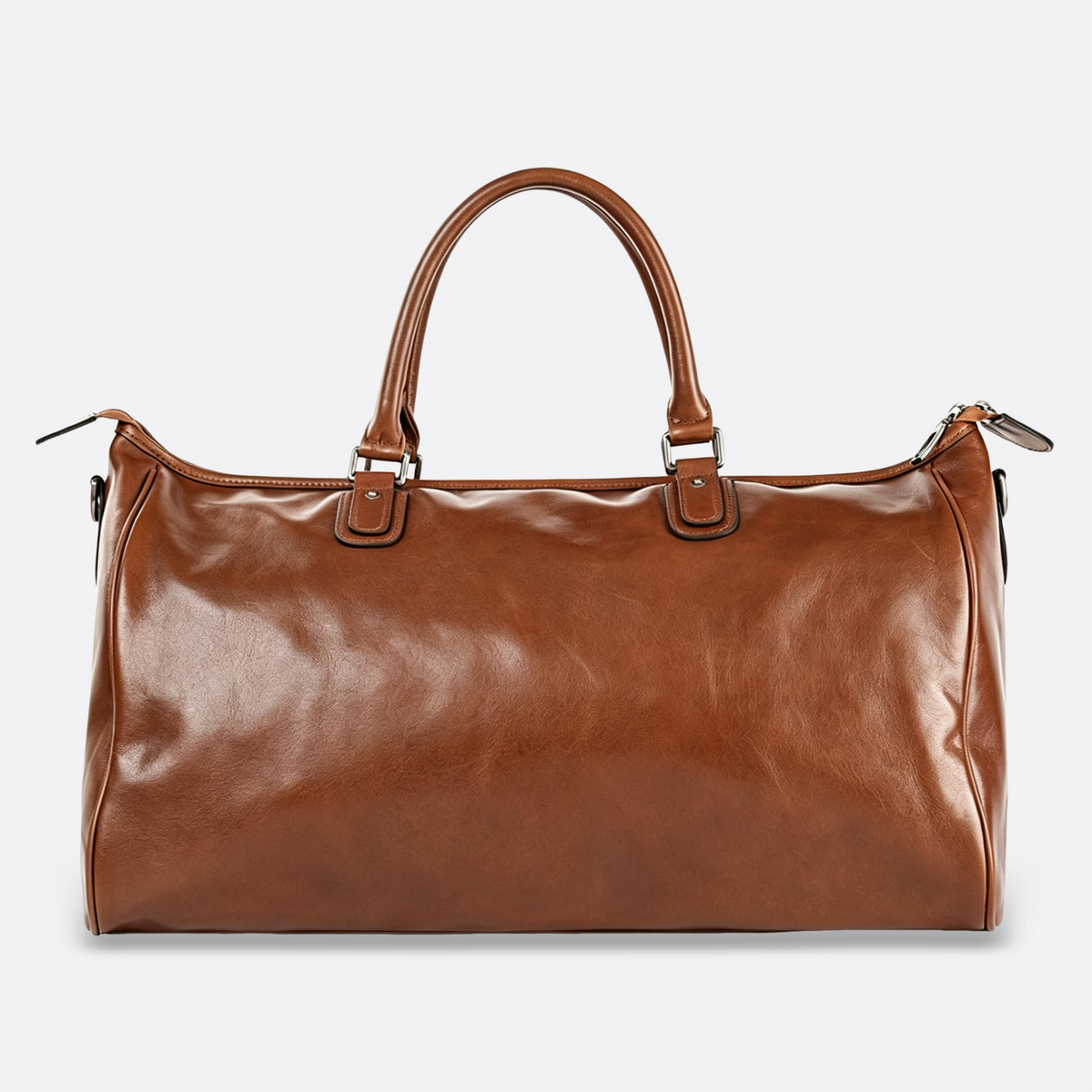 Genuine cowhide leather duffel travel bag with luggage sleeve