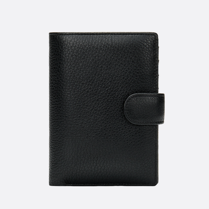 Genuine cowhide leather vertical clasp wallet