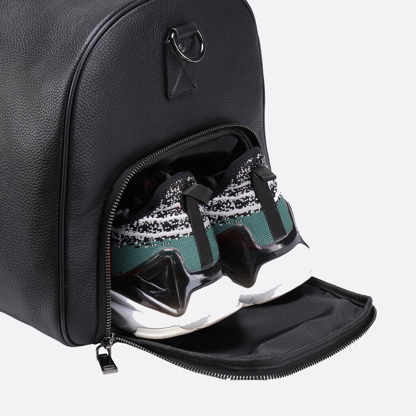 Barrel design genuine cowhide leather duffel travel bag