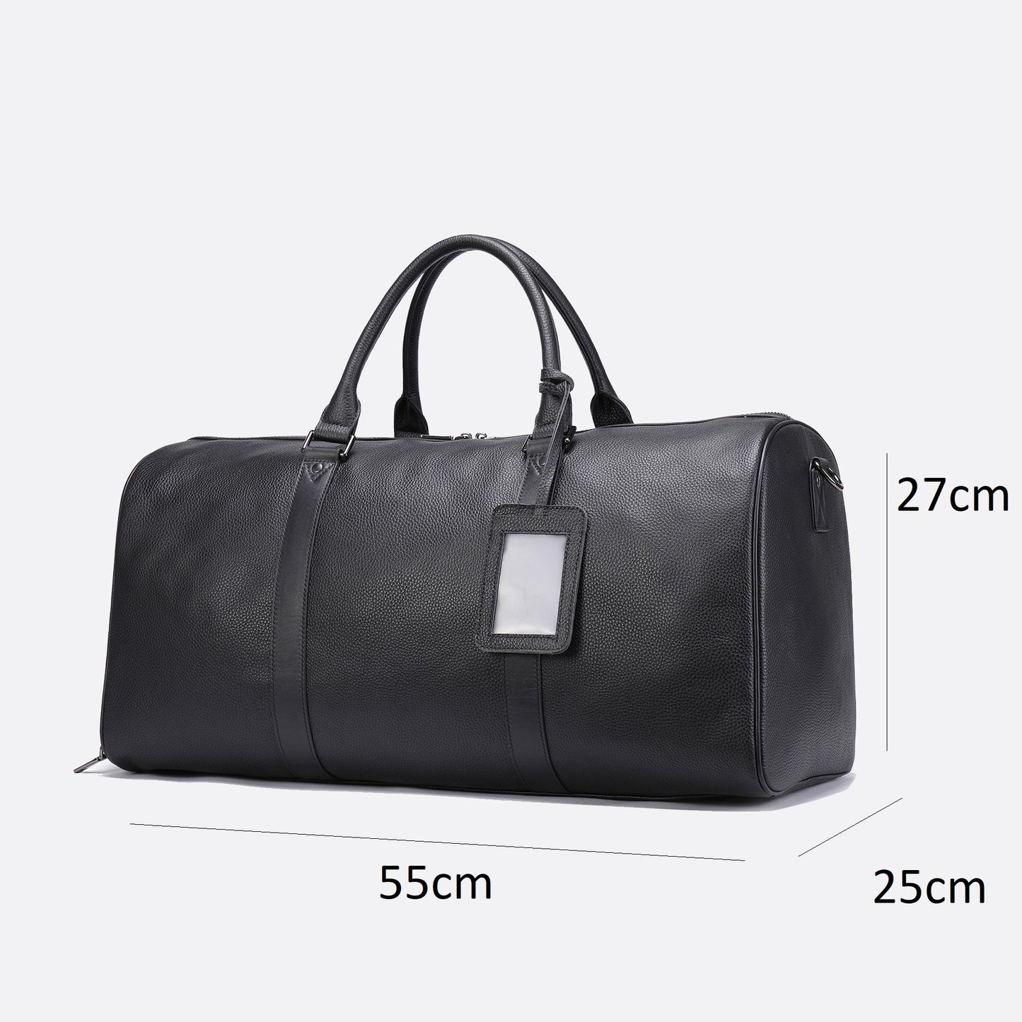 Barrel design genuine cowhide leather duffel travel bag