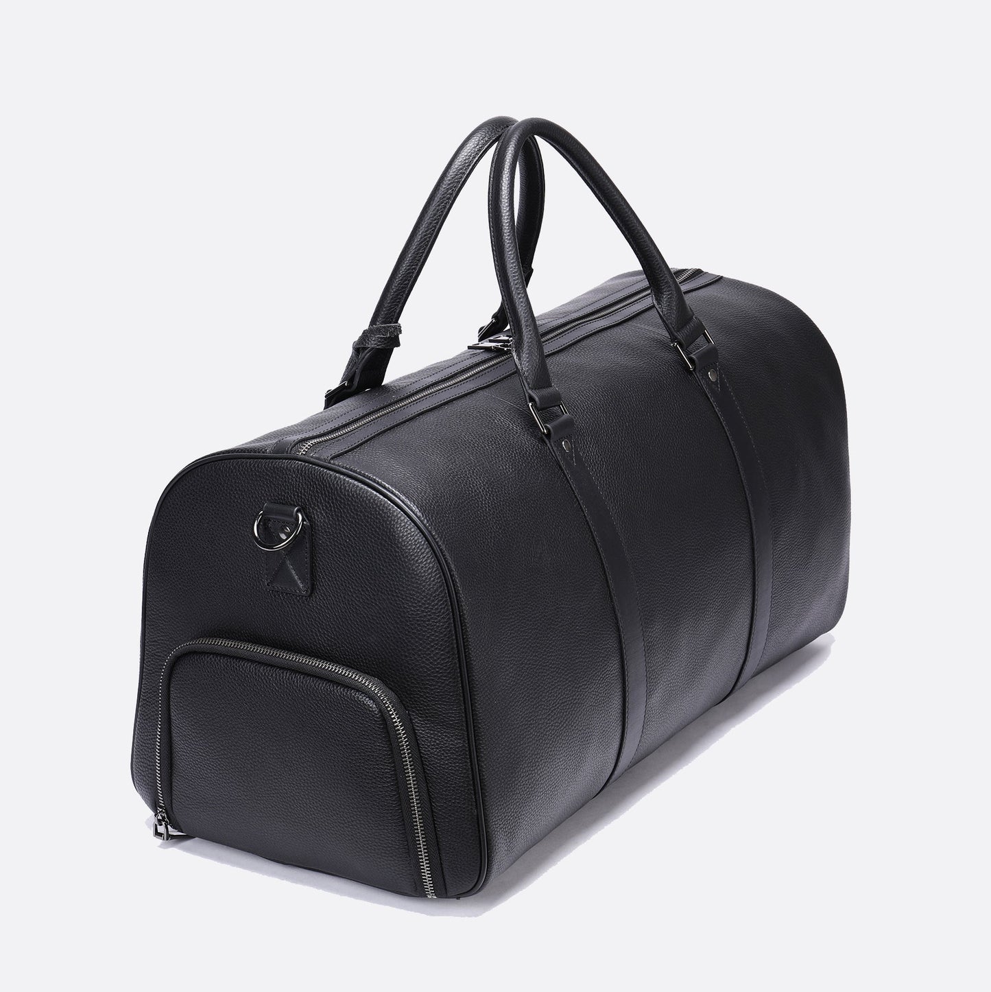 Barrel design genuine cowhide leather duffel travel bag