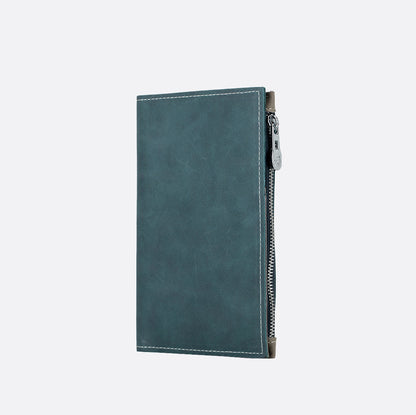 Genuine cowhide leather passport holder travel pouch with snap button