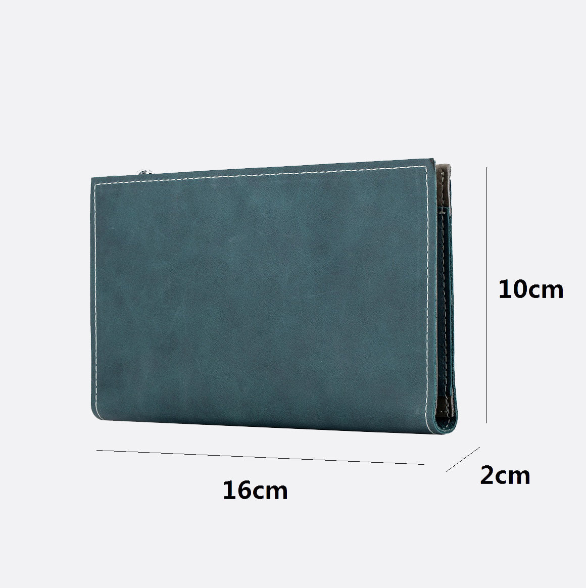 Genuine cowhide leather passport holder travel pouch with snap button