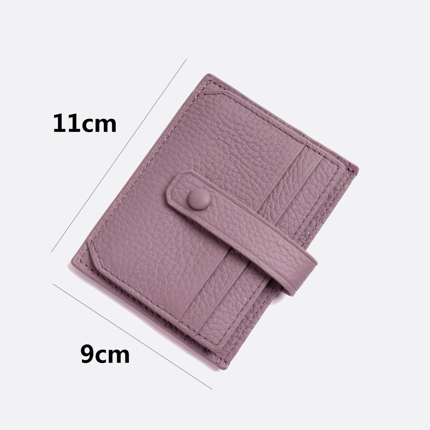 Genuine cowhide leather card holder with buckle