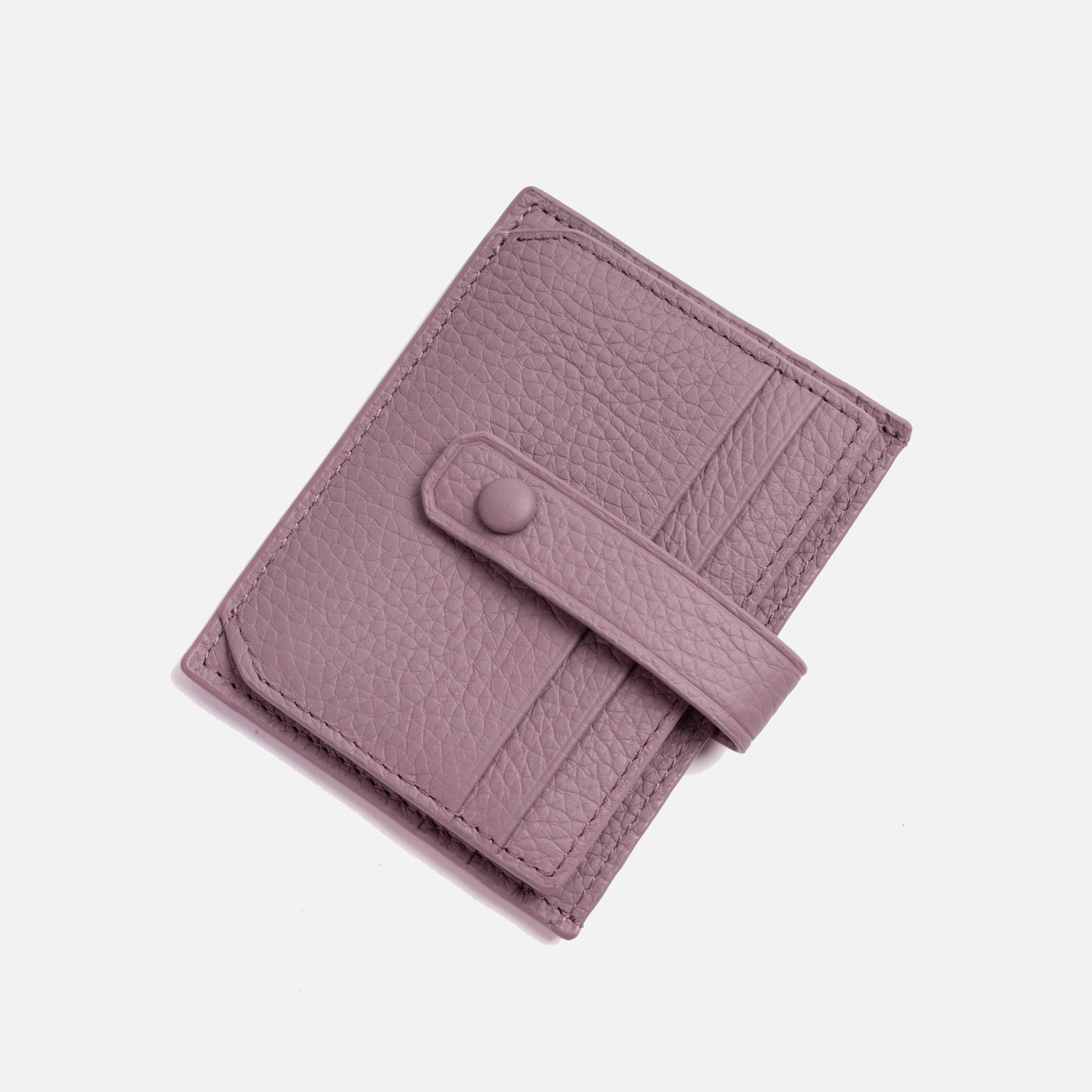 Genuine cowhide leather card holder with buckle