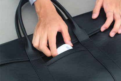 Flap design genuine cowhide leather travel briefcase