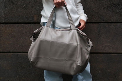 Ellipse duffel design genuine cowhide leather bag with sling