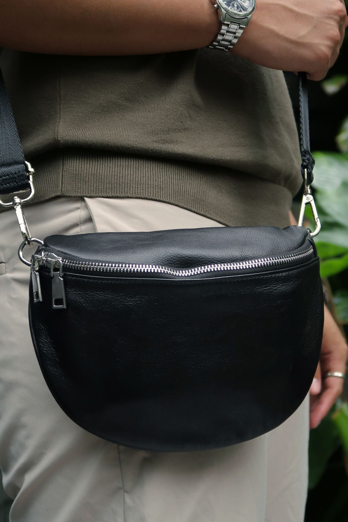Vesny V3 design genuine cowhide leather waist/sling bag