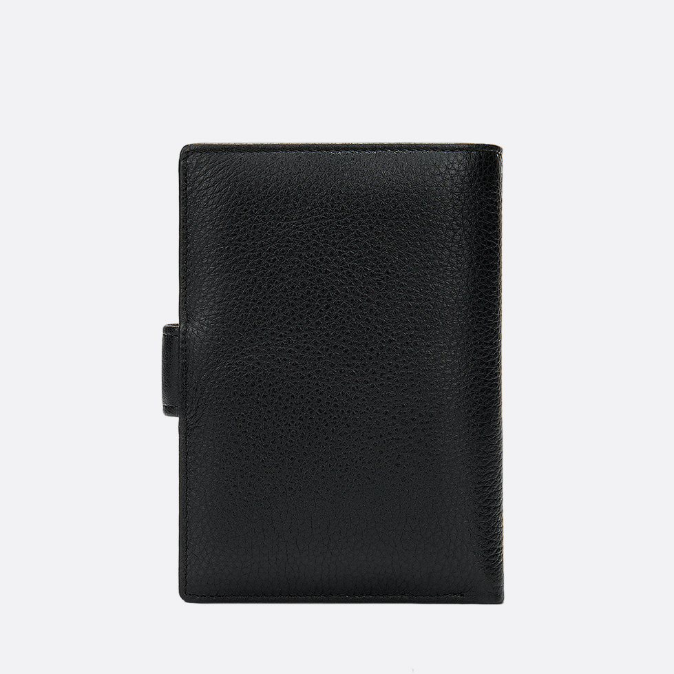 Genuine cowhide leather vertical clasp wallet