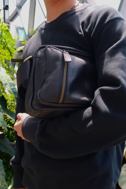 Davel V4 design genuine cowhide leather sling bag
