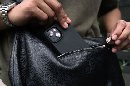 Poches V3 design genuine cowhide leather bag