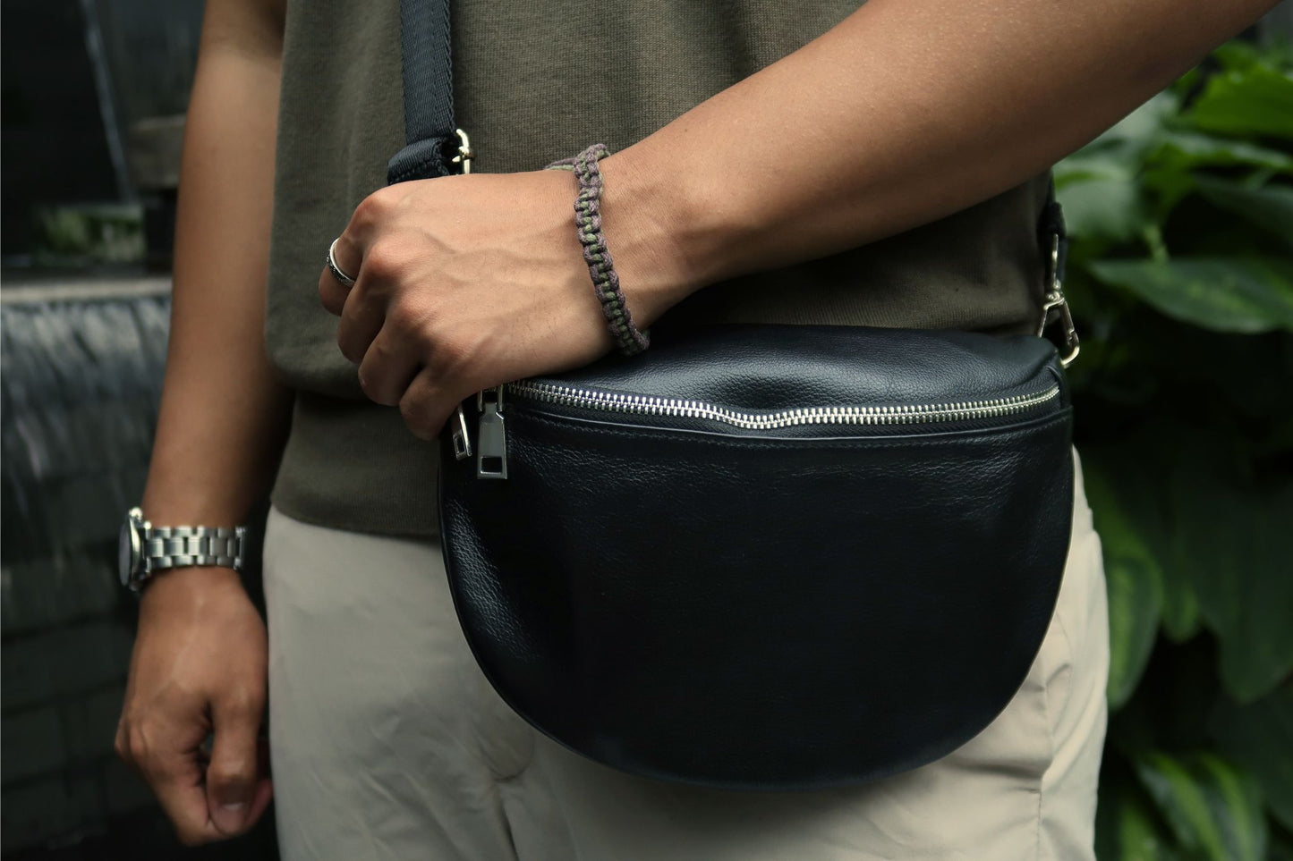 Vesny V3 design genuine cowhide leather waist/sling bag