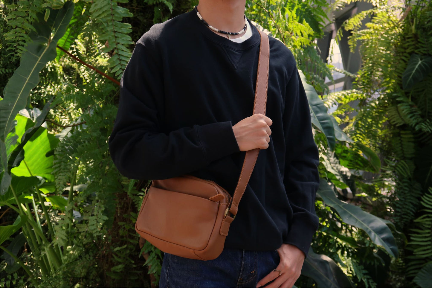 Murca V2 design genuine cowhide leather sling bag