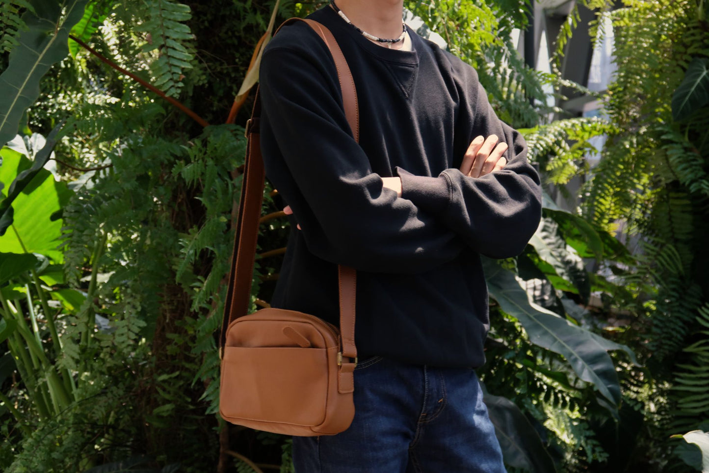 Murca V2 design genuine cowhide leather sling bag