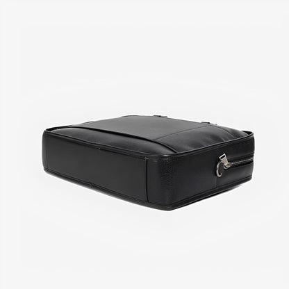Zip design genuine cowhide leather travel briefcase with sling