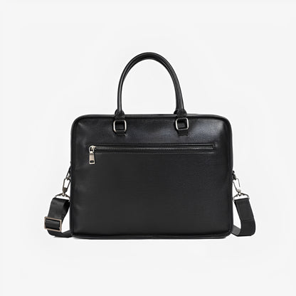 Zip design genuine cowhide leather travel briefcase with sling