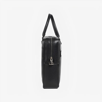 Zip design genuine cowhide leather travel briefcase with sling