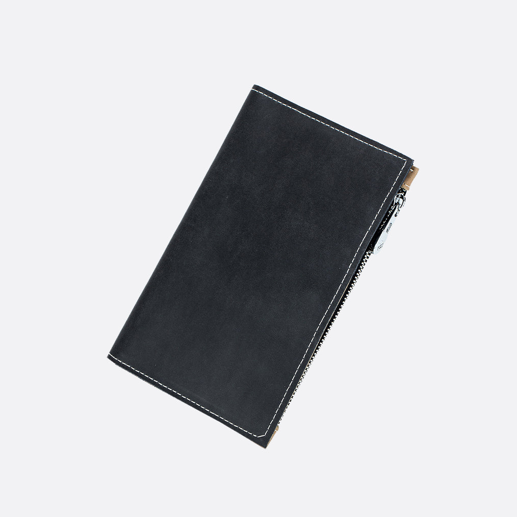 Genuine cowhide leather passport holder travel pouch with snap button