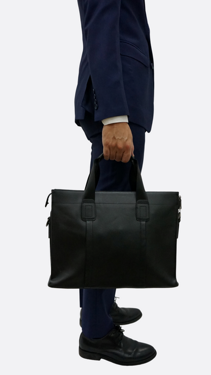 Potter design genuine cowhide leather briefcase with sling