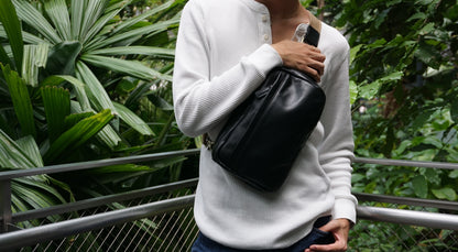 Davel V2 design genuine cowhide leather fanny pack bag