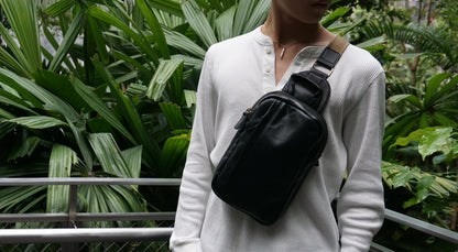 Davel V2 design genuine cowhide leather fanny pack bag