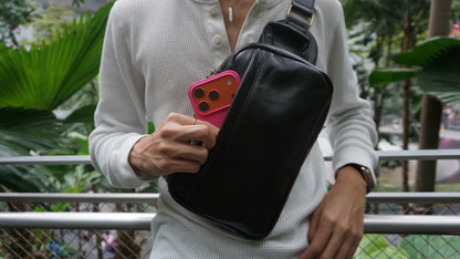 Davel V2 design genuine cowhide leather fanny pack bag