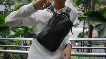 Davel V2 design genuine cowhide leather fanny pack bag