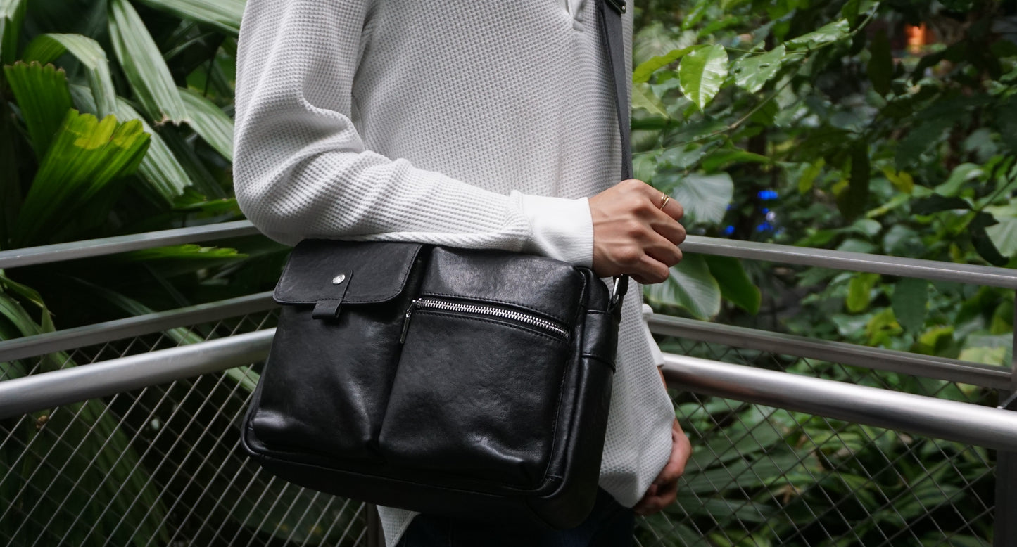 Davel V3 design genuine cowhide leather sling bag