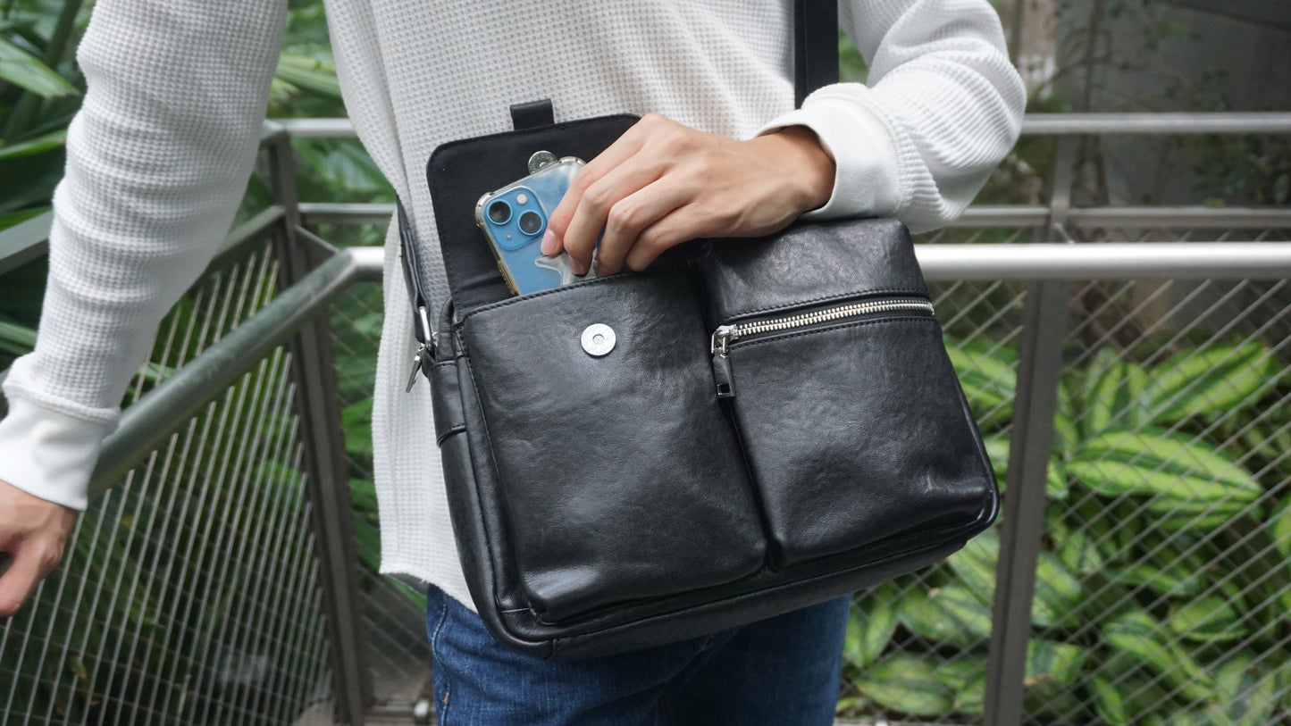 Davel V3 design genuine cowhide leather sling bag